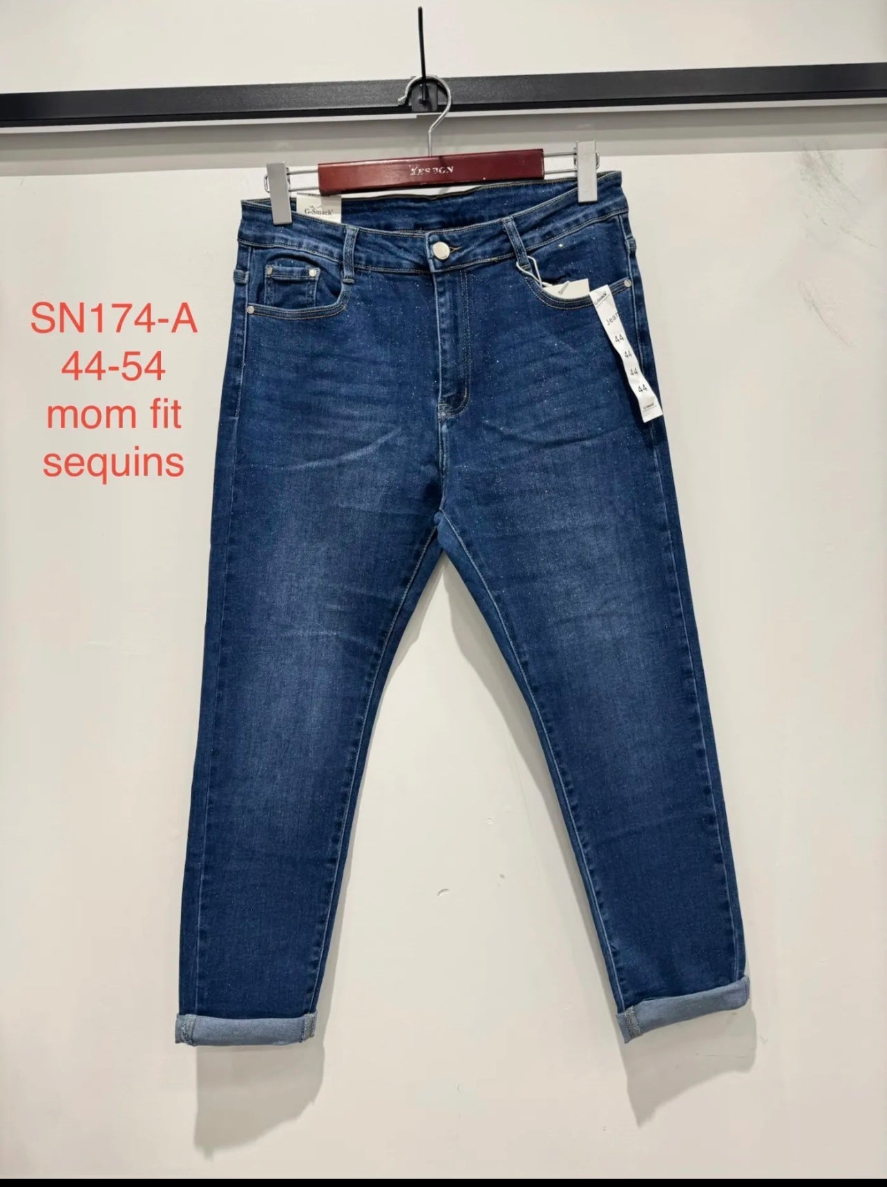 Jeans sequin mom fit