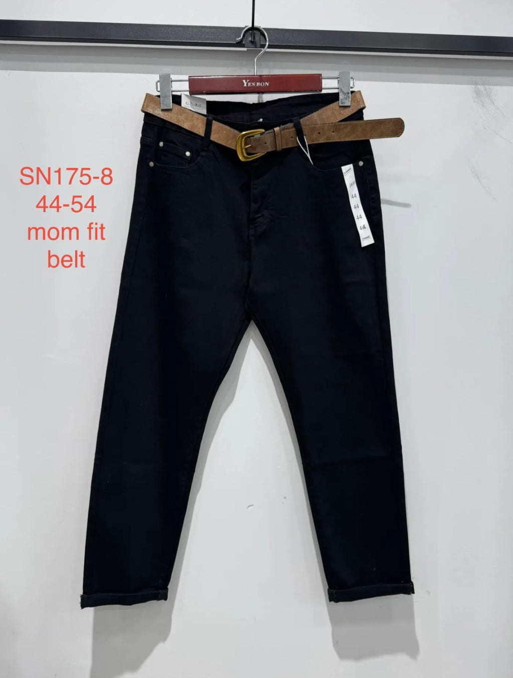 Jeans noir mom fit Référence SN-175
