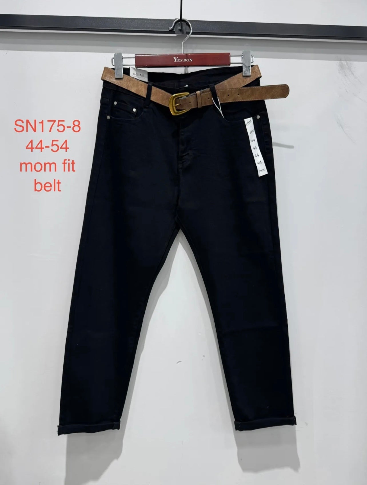 Jeans noir mom fit Référence SN-175