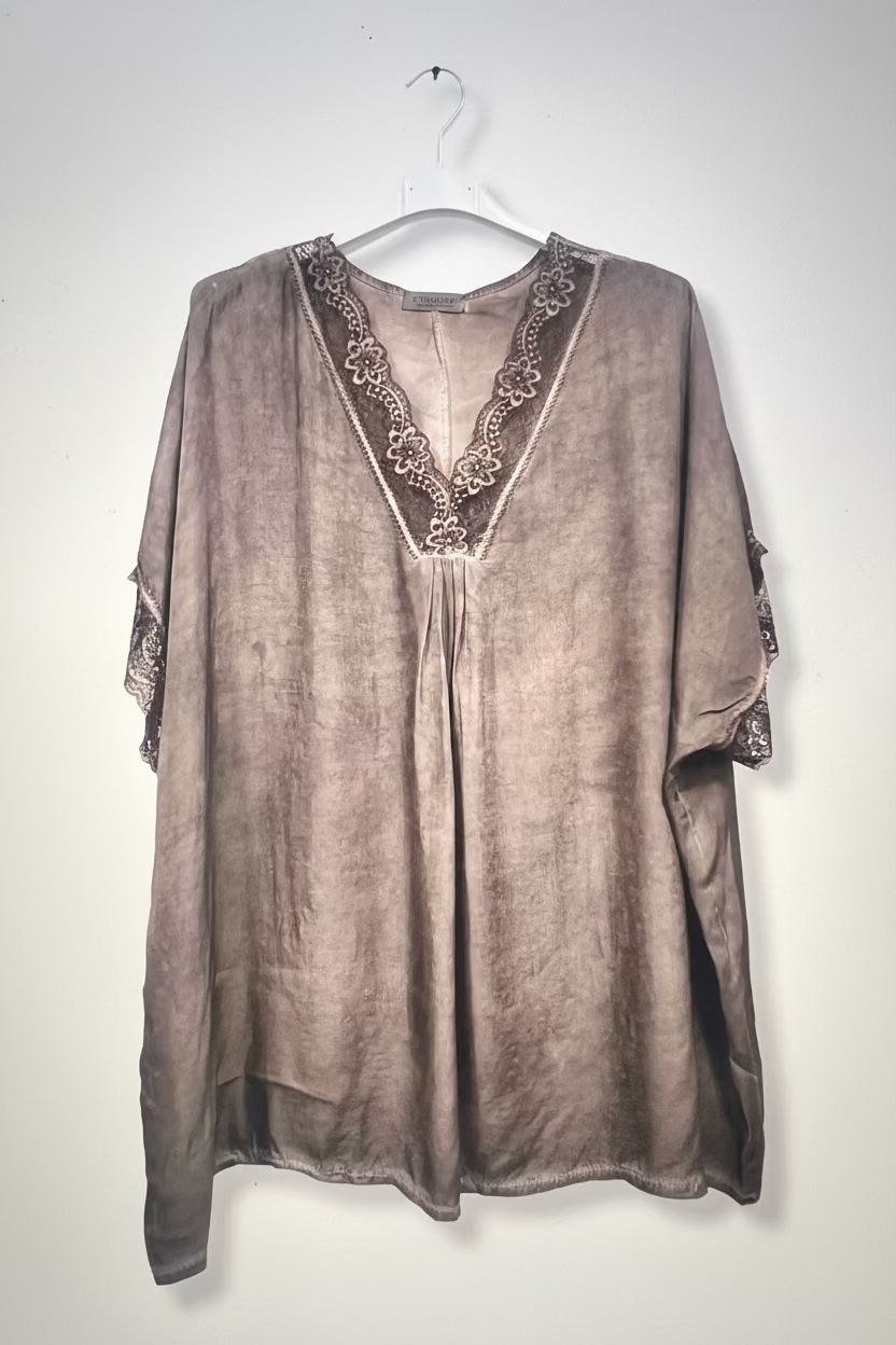 Blouse satin grande taille