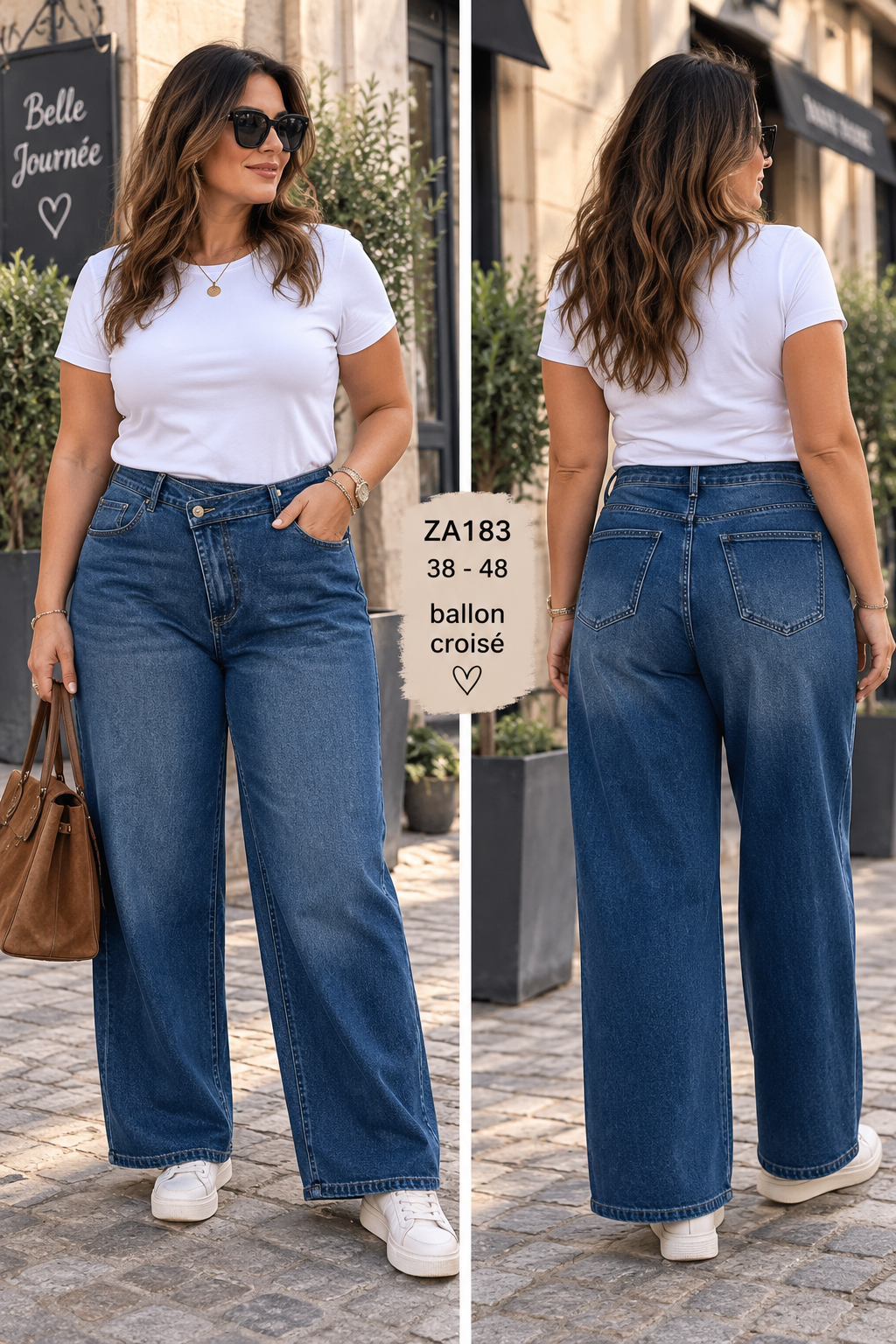 Jeans asymétrique coupe droite