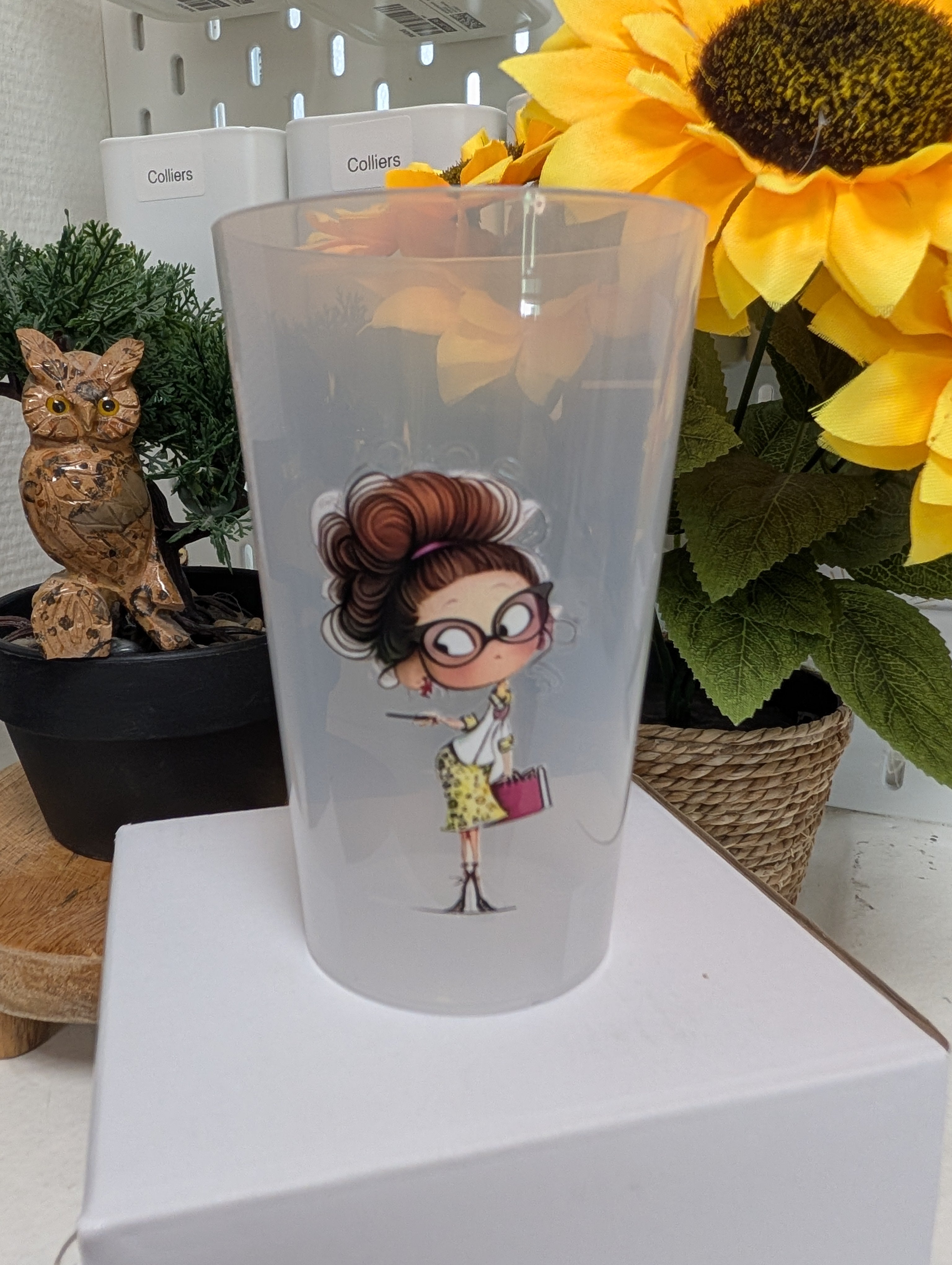 Verre personnage humour