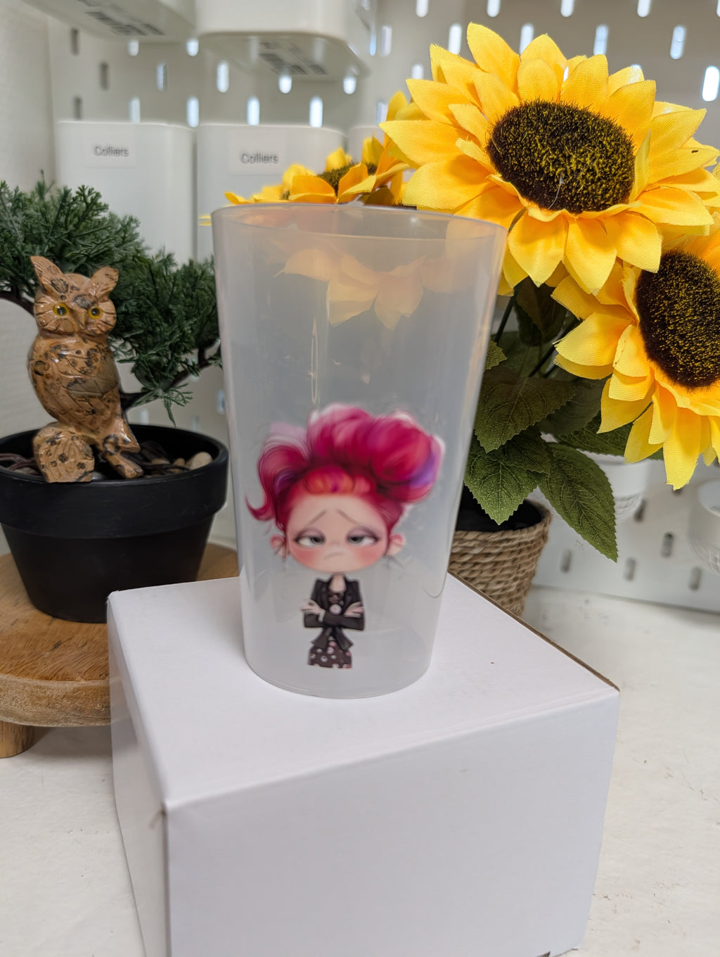 Verre personnage humour
