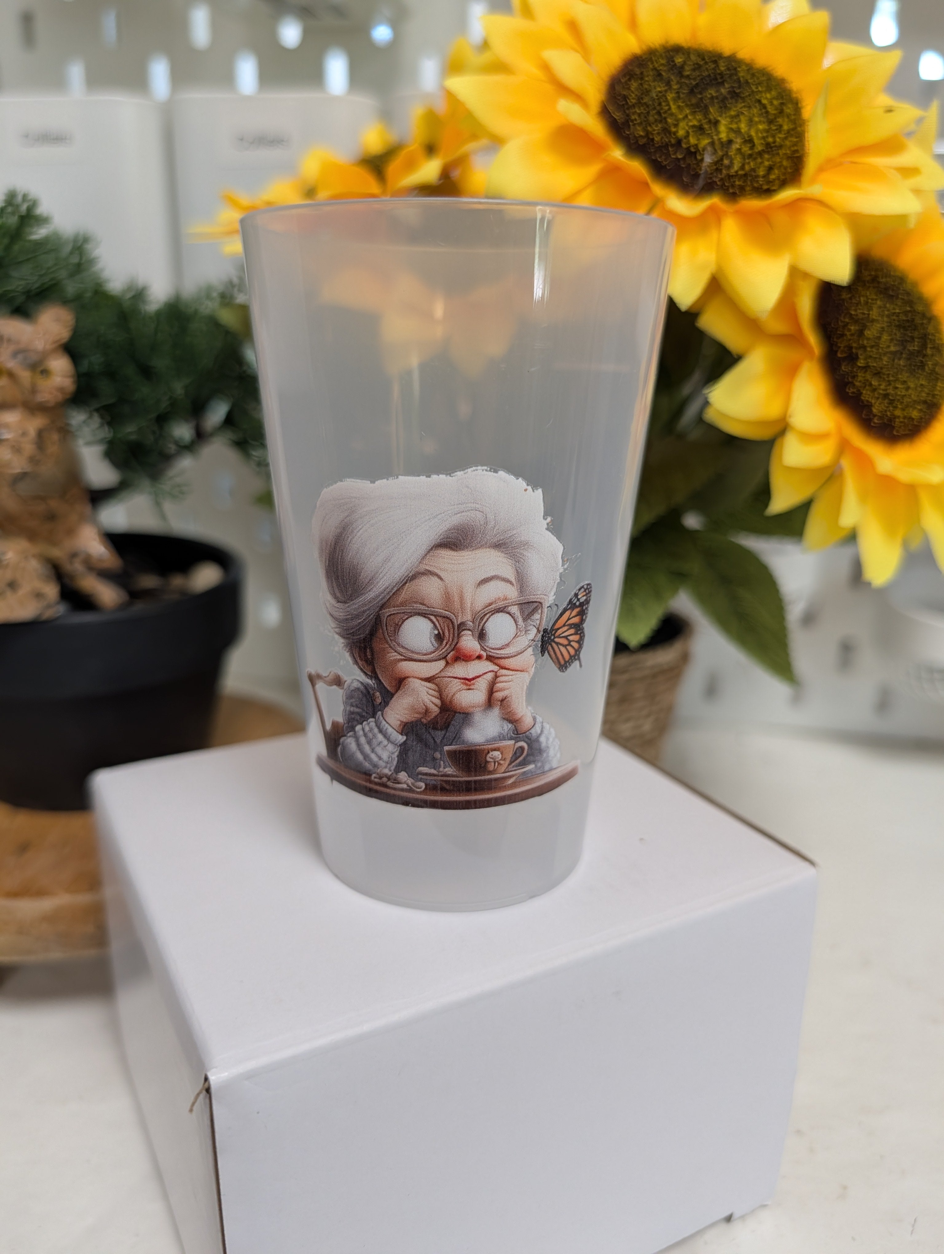 Verre personnage humour